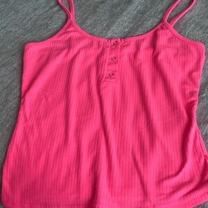 Women's Pink Ribbed Tank Top